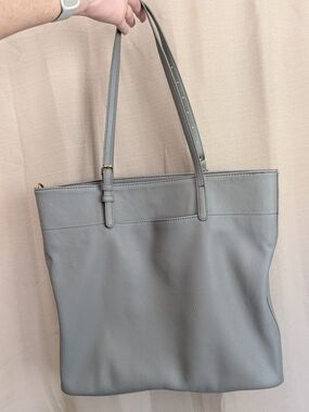 Fossil Gray Pebbled Leather Tote